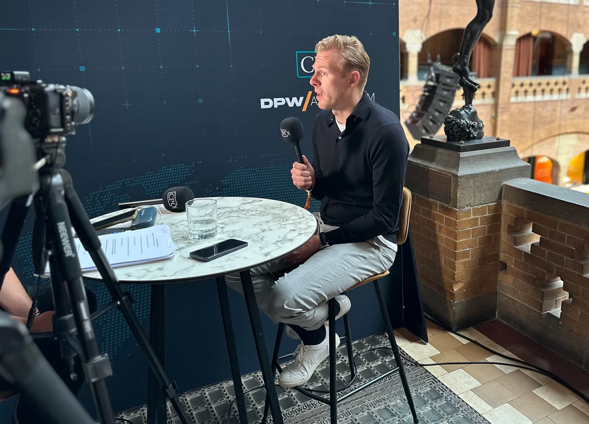 Unite being interviewed at DPW Amsterdam 2025