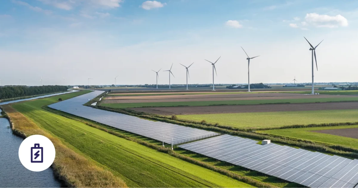 Szélerőművek sora egy dombtetőn