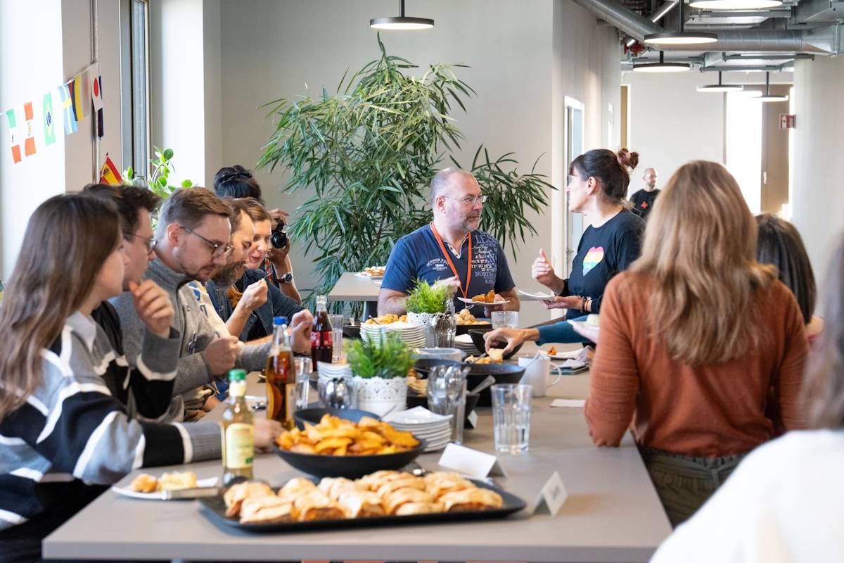 Unitees at the DEI Day eating together