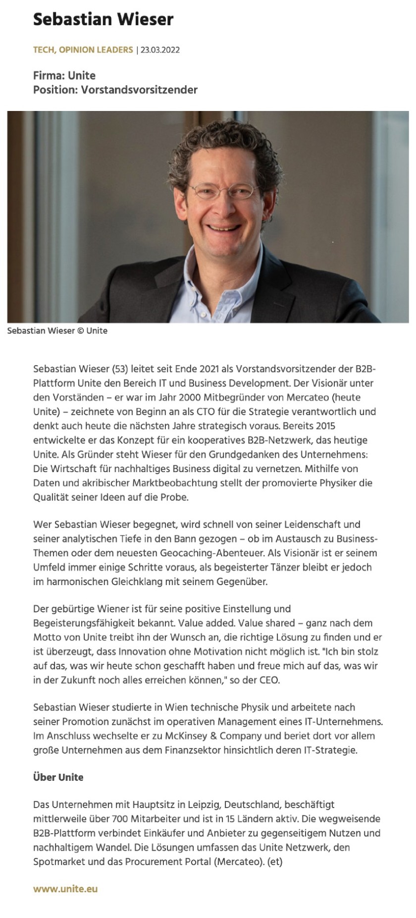 Sebastian Wieser auf Leadersnet