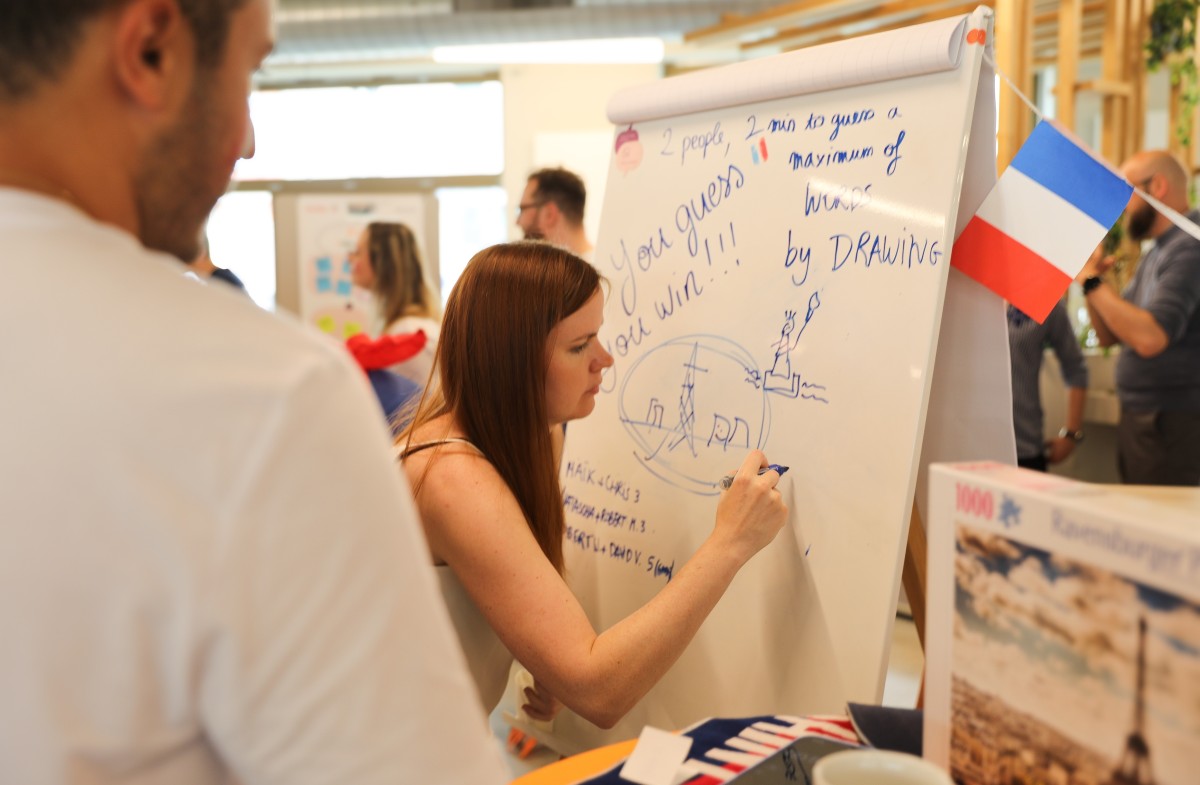 The booth of team France at the networking fair